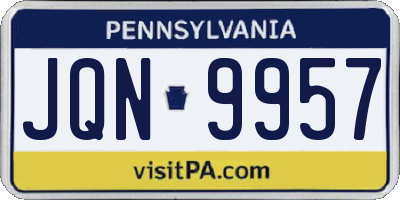 PA license plate JQN9957