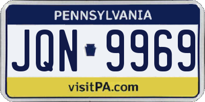 PA license plate JQN9969