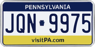 PA license plate JQN9975