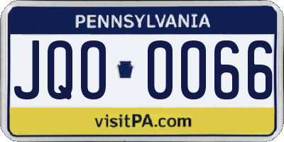 PA license plate JQO0066