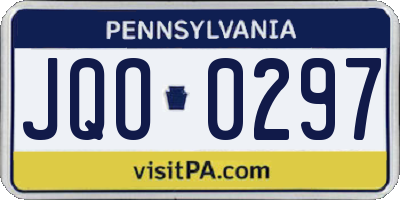PA license plate JQO0297