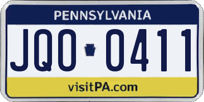 PA license plate JQO0411