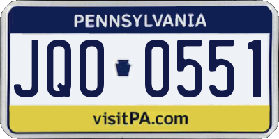 PA license plate JQO0551
