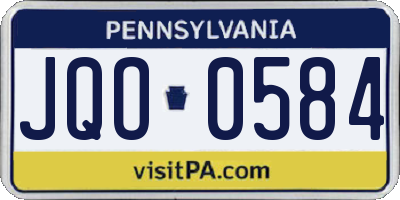 PA license plate JQO0584