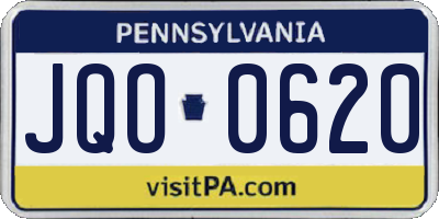 PA license plate JQO0620