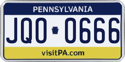 PA license plate JQO0666