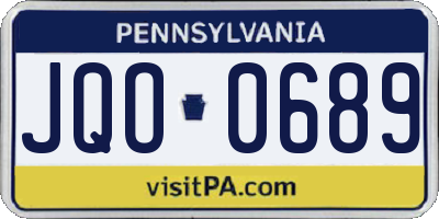 PA license plate JQO0689
