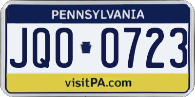 PA license plate JQO0723