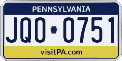 PA license plate JQO0751