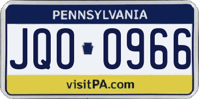 PA license plate JQO0966