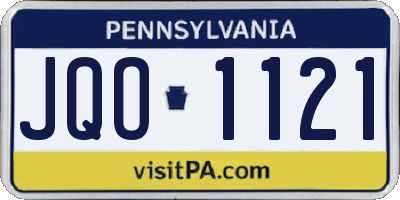 PA license plate JQO1121