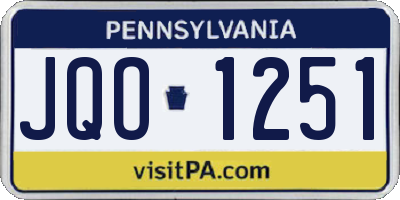 PA license plate JQO1251