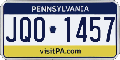 PA license plate JQO1457