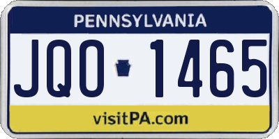 PA license plate JQO1465