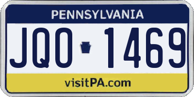 PA license plate JQO1469