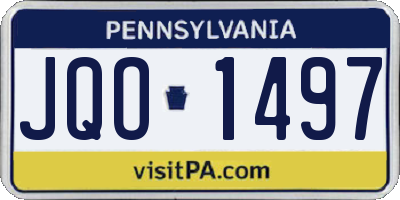 PA license plate JQO1497