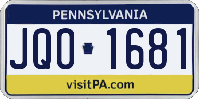 PA license plate JQO1681