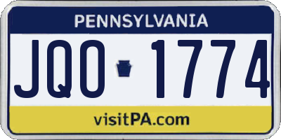 PA license plate JQO1774