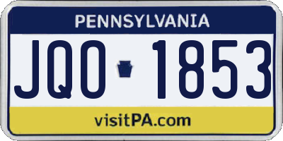 PA license plate JQO1853