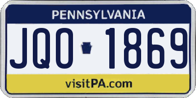 PA license plate JQO1869