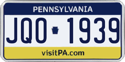 PA license plate JQO1939