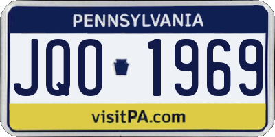 PA license plate JQO1969
