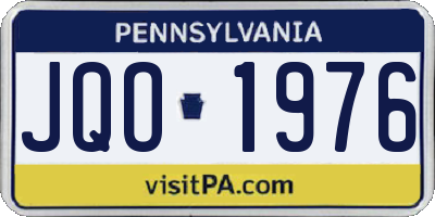 PA license plate JQO1976