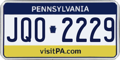 PA license plate JQO2229