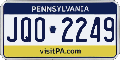 PA license plate JQO2249