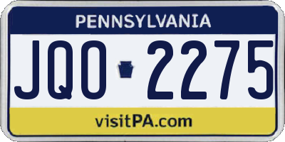 PA license plate JQO2275
