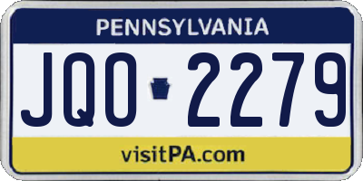 PA license plate JQO2279