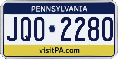 PA license plate JQO2280