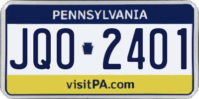 PA license plate JQO2401
