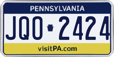 PA license plate JQO2424