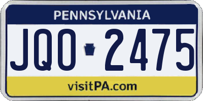 PA license plate JQO2475