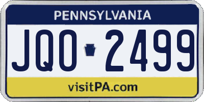 PA license plate JQO2499