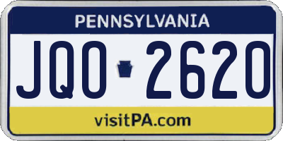 PA license plate JQO2620