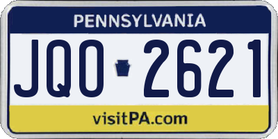 PA license plate JQO2621
