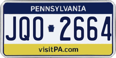 PA license plate JQO2664