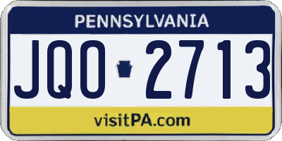 PA license plate JQO2713