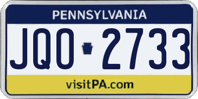 PA license plate JQO2733