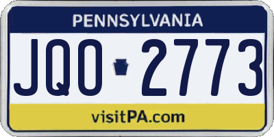 PA license plate JQO2773