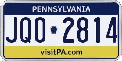 PA license plate JQO2814