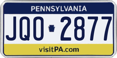 PA license plate JQO2877