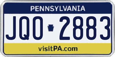 PA license plate JQO2883