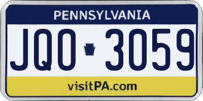 PA license plate JQO3059