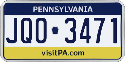 PA license plate JQO3471