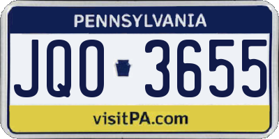 PA license plate JQO3655