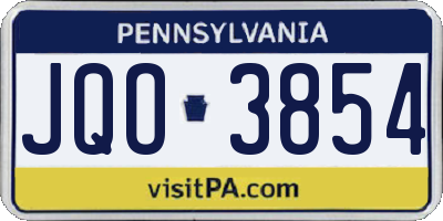 PA license plate JQO3854