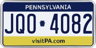 PA license plate JQO4082
